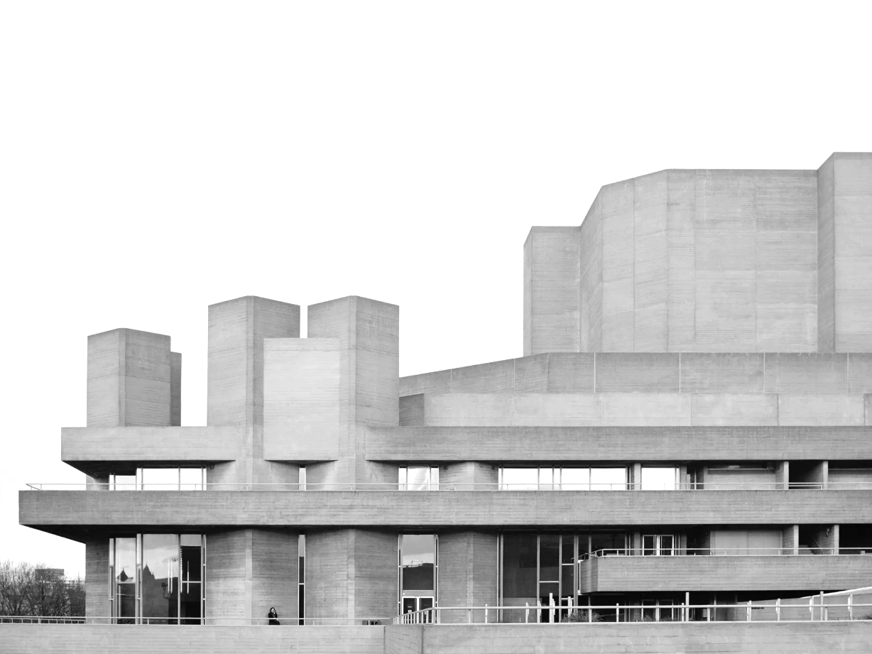 Brutalist Royal National Theatre in London