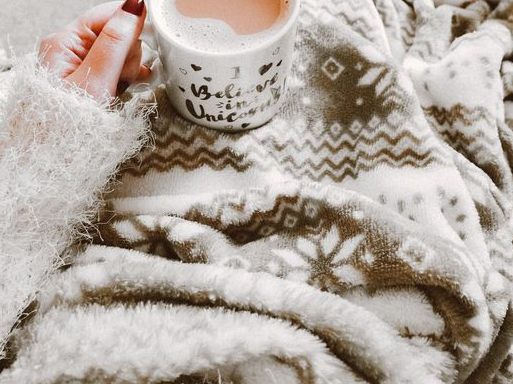 Comfy blanket and hot chocolate