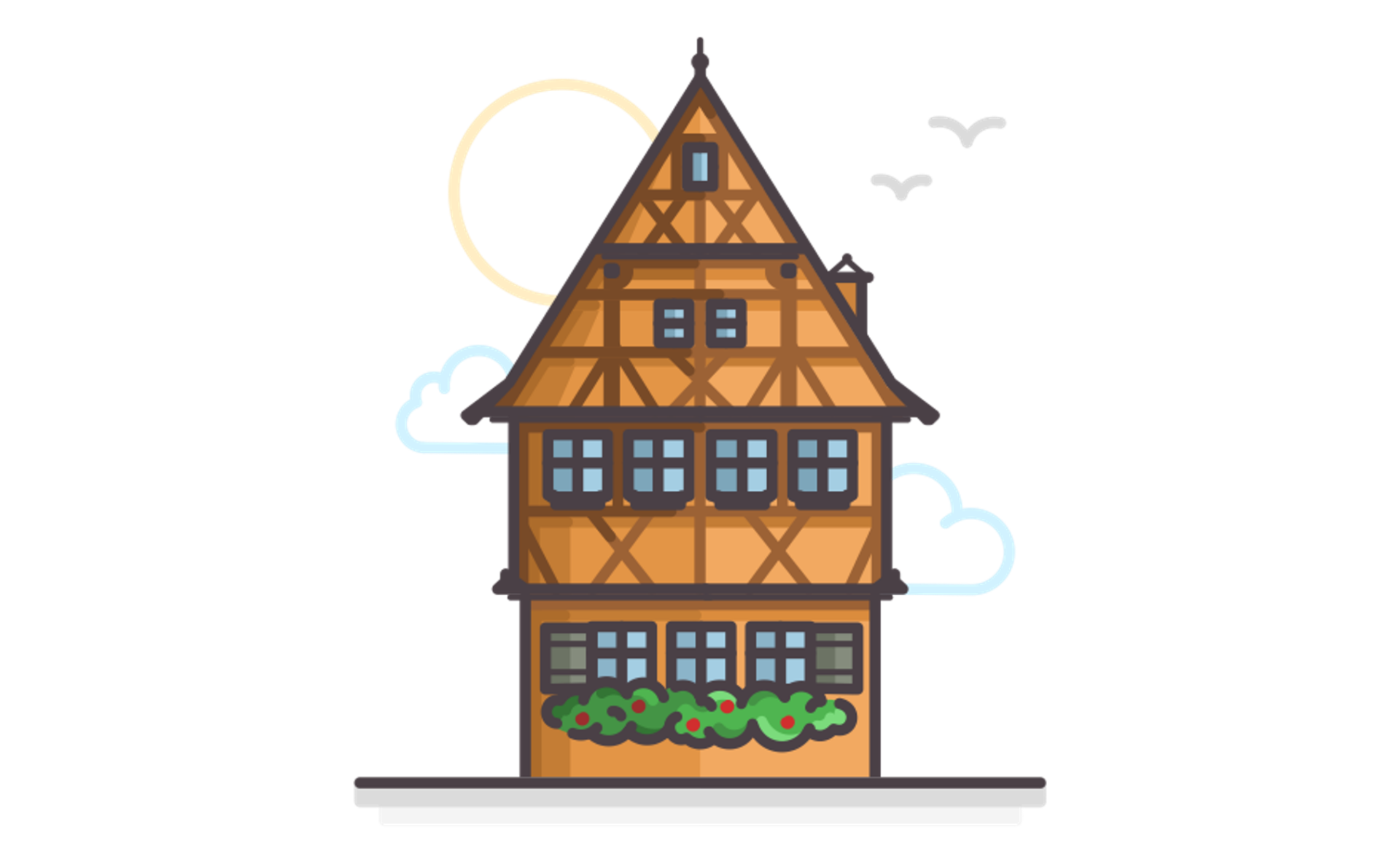 Icon of a German half-timbered building from Rothenburg ob der Tauber
